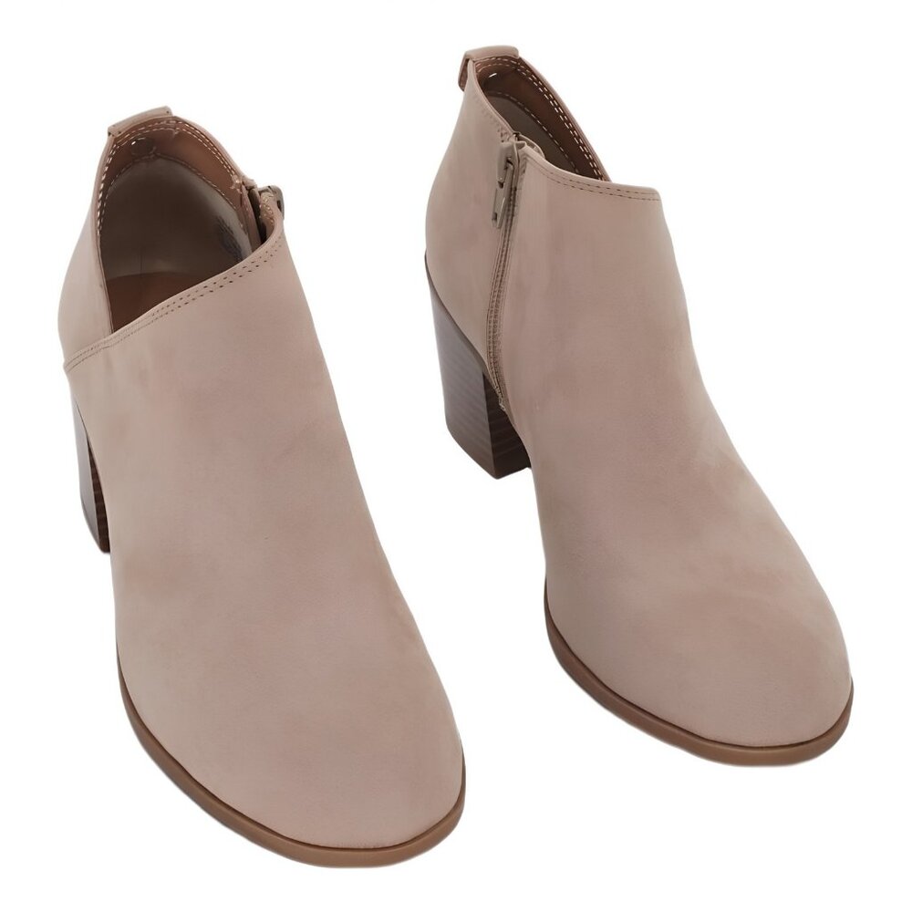 Style & Co Felaa Light Taupe Booties Women's Ankle Block Heel 6M